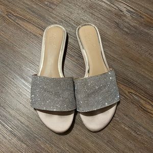 Jewel Badgley Mischka crystal Slide Sandals Sz 8.5